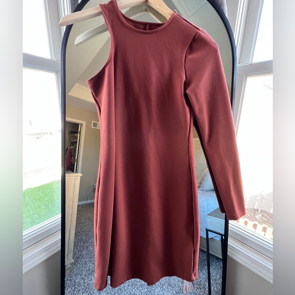 Abercrombie Asymmetrical One-Shoulder Ponte Mini Dress